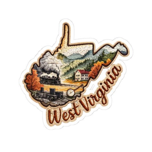ColorFlow | West Virginia Mountain Heritage Vinyl Sticker | Appalachian Railroads Autumn Valley Art
