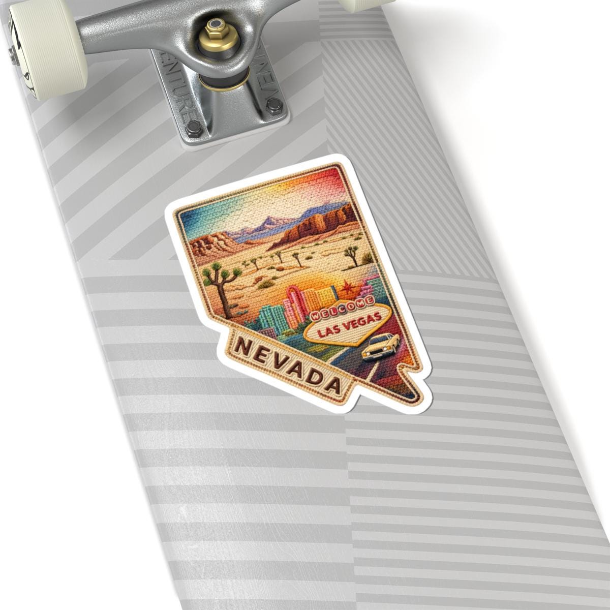 ColorFlow | Nevada Desert Nights Vinyl Sticker | Las Vegas Skyline Mojave Landscapes and Southwest Road Trip Art