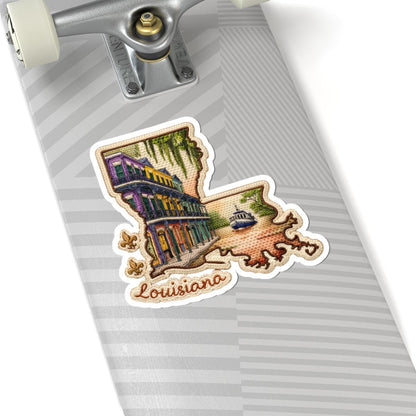 ColorFlow | Louisiana French Quarter Spirit Vinyl Sticker | New Orleans Architecture Riverboat Bayou Art