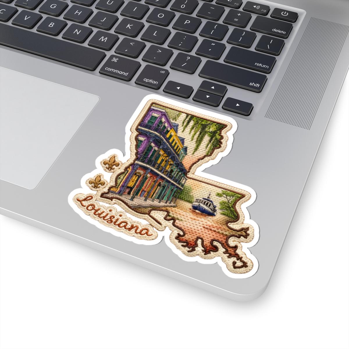 ColorFlow | Louisiana French Quarter Spirit Vinyl Sticker | New Orleans Architecture Riverboat Bayou Art