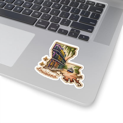 ColorFlow | Louisiana French Quarter Spirit Vinyl Sticker | New Orleans Architecture Riverboat Bayou Art