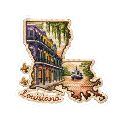 ColorFlow | Louisiana French Quarter Spirit Vinyl Sticker | New Orleans Architecture Riverboat Bayou Art