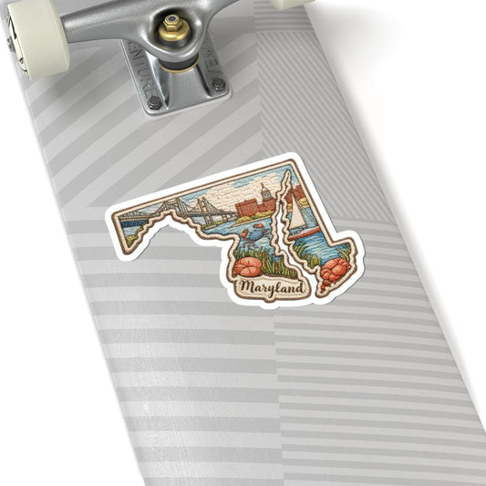ColorFlow | Maryland Chesapeake Heritage Vinyl Sticker | Coastal Harbor Sailing and Bay Culture Artwork