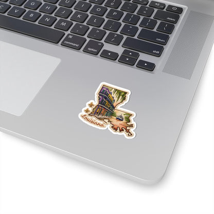 ColorFlow | Louisiana French Quarter Spirit Vinyl Sticker | New Orleans Architecture Riverboat Bayou Art