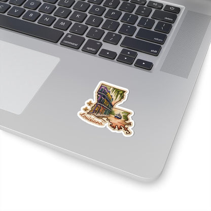 ColorFlow | Louisiana French Quarter Spirit Vinyl Sticker | New Orleans Architecture Riverboat Bayou Art
