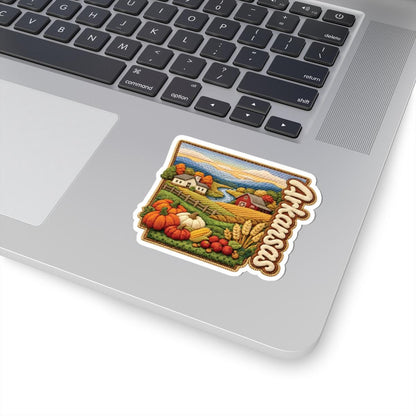 ColorFlow | Arkansas Harvest Valley Vinyl Sticker | Rolling Hills River Farms and Autumn Countryside Art