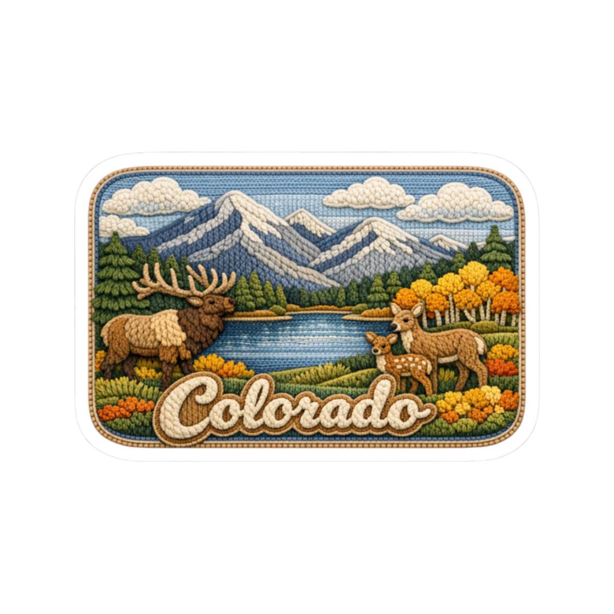 ColorFlow | Colorado Alpine Wilderness Vinyl Sticker | Mountain Lake Elk and Scenic Rocky Range Art