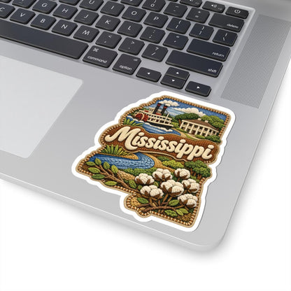 ColorFlow | Mississippi Delta Story Vinyl Sticker | Cotton Fields River Bends and Southern Legacy Art
