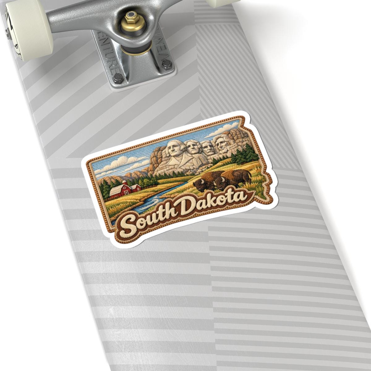 ColorFlow | South Dakota Monument Plains Vinyl Sticker | Black Hills Farmland Bison and Historic Peaks Art