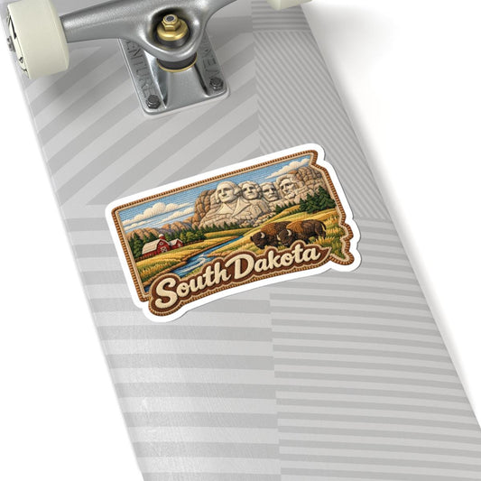 ColorFlow | South Dakota Monument Plains Vinyl Sticker | Black Hills Farmland Bison and Historic Peaks Art