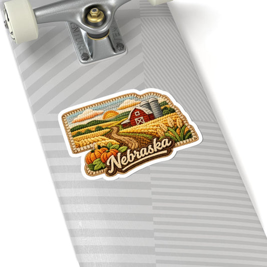 ColorFlow | Nebraska Great Plains Pathways Vinyl Sticker | Golden Fields Rustic Barns and Prairie Horizon Art