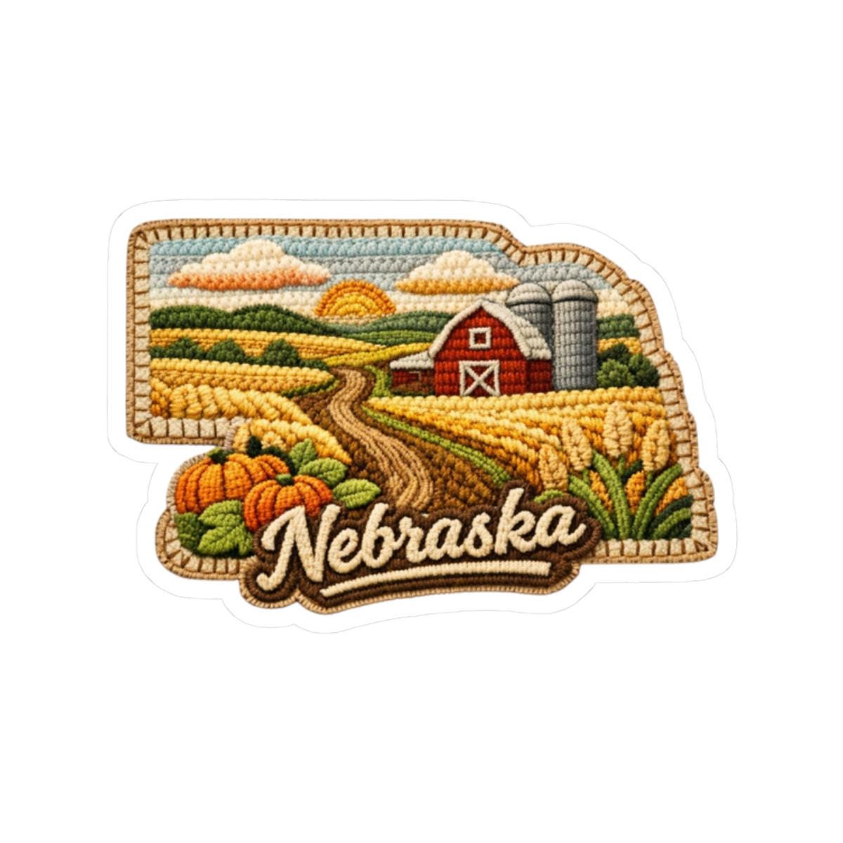 ColorFlow | Nebraska Great Plains Pathways Vinyl Sticker | Golden Fields Rustic Barns and Prairie Horizon Art