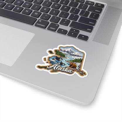 ColorFlow | Alaska Wild Frontier Vinyl Sticker | Glacial Rivers Mountain Peaks Orcas and Northern Wilderness Art