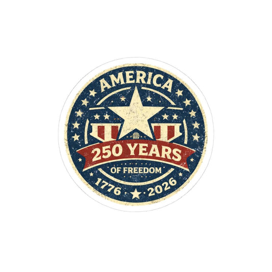 ColorFlow | America 250 Years Freedom Patriotic Star Shield Anniversary Vinyl Sticker