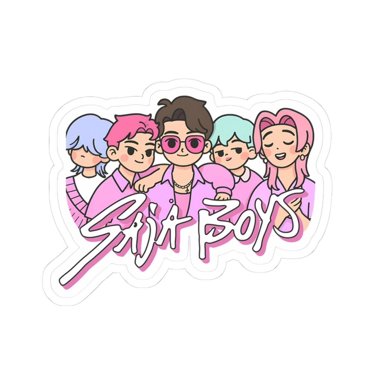 ColorFlow | Sija Boys Cute Kpop Chibi Idol Group Aesthetic Vinyl Sticker