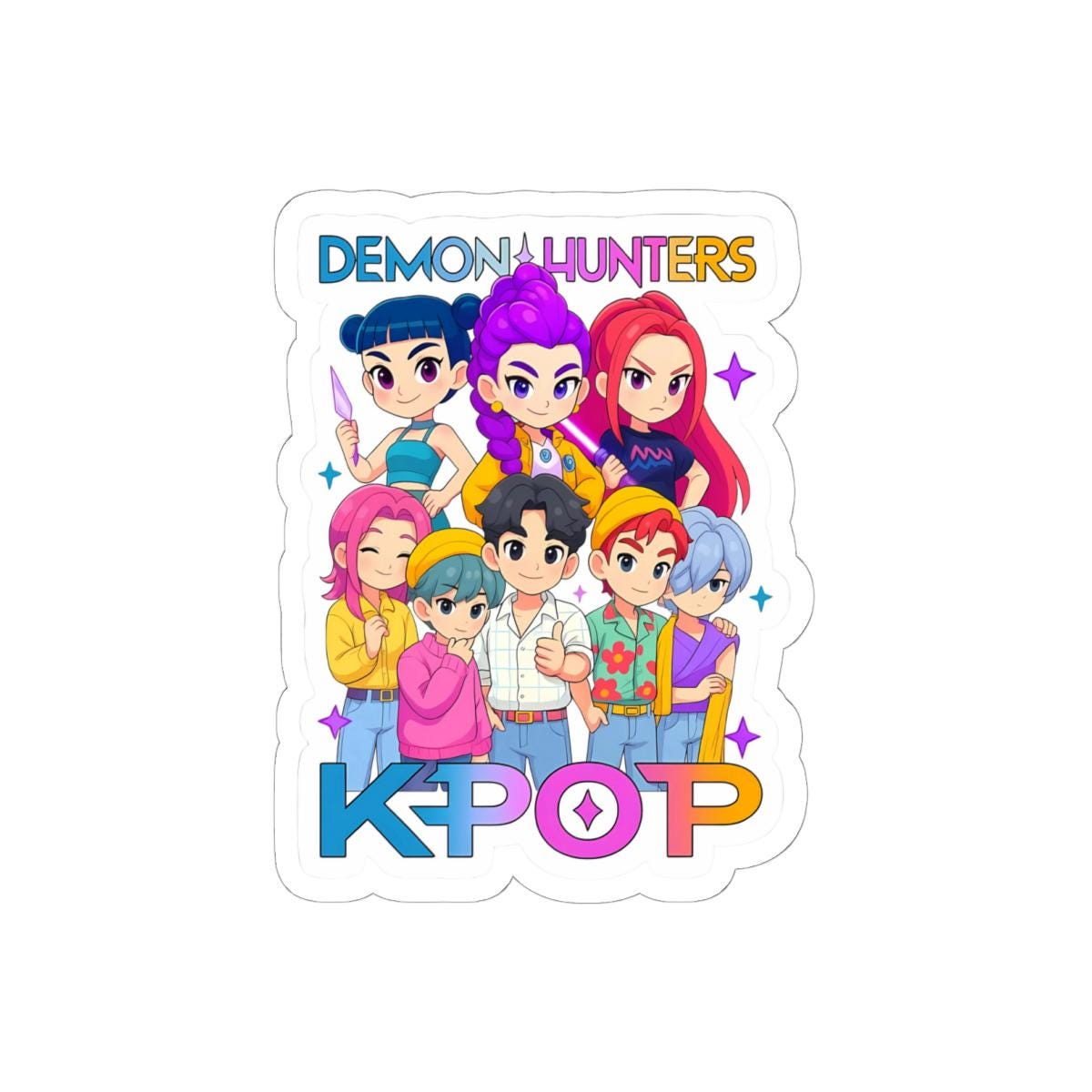 ColorFlow | Demon Hunters Kpop Fantasy Idol Squad Anime Style Vinyl Sticker