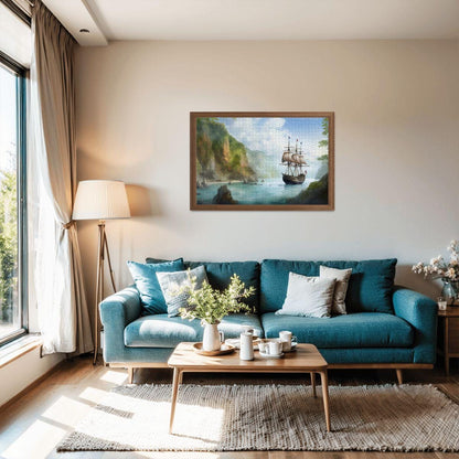 ColorFlow | Hidden Cove Expedition Wooden Jigsaw Puzzle Coastal Escape Art Puzzle