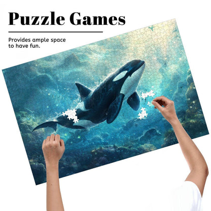 ColorFlow | Ocean Guardian Orca Wooden Jigsaw Puzzle Majestic Marine Life Art Puzzle
