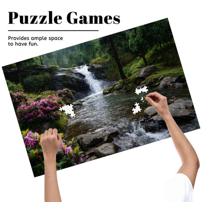 ColorFlow | Whispering Falls Garden Wooden Jigsaw Puzzle Serene Nature Escape Art Puzzle