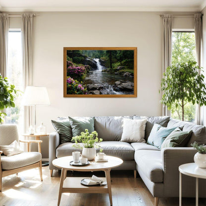 ColorFlow | Whispering Falls Garden Wooden Jigsaw Puzzle Serene Nature Escape Art Puzzle