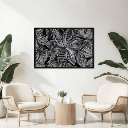 ColorFlow | Monochrome Petal Harmony Wooden Jigsaw Puzzle Minimal Floral Line Art Puzzle