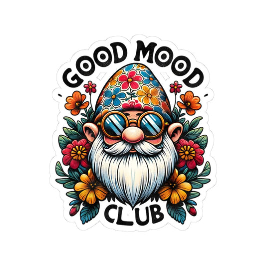 ColorFlow | Good Mood Club Gnome Floral Whimsical Cottagecore Art Vinyl Sticker