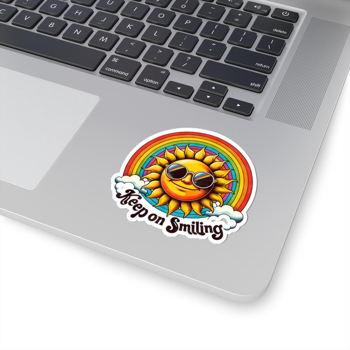 ColorFlow | Keep on Smiling Sunshine Rainbow Retro Positivity Wall Art Vinyl Sticker