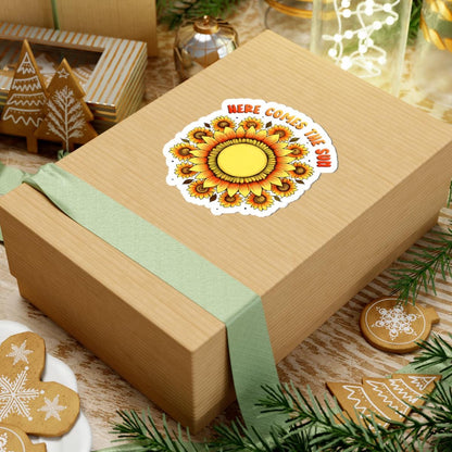 ColorFlow | Here Comes the Sun Sunflower Retro Sunshine Floral Art Vinyl Sticker