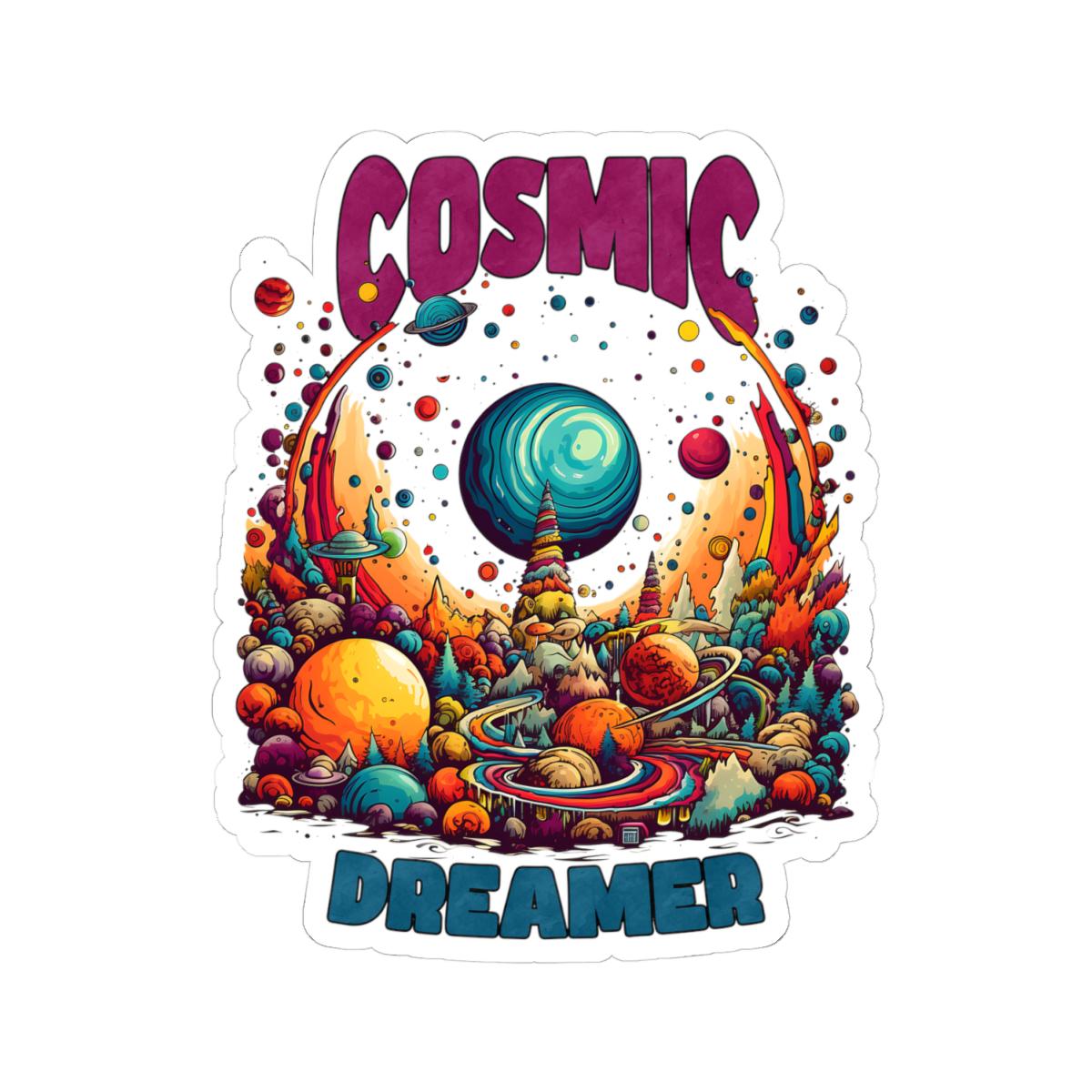 ColorFlow | Cosmic Dreamer Psychedelic Space Fantasy Retro Galaxy Art Vinyl Sticker