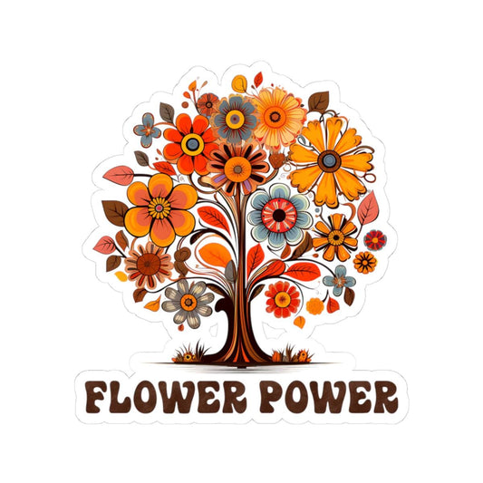 ColorFlow | Flower Power Retro Floral Tree Vintage Hippie Positivity Art Vinyl Sticker