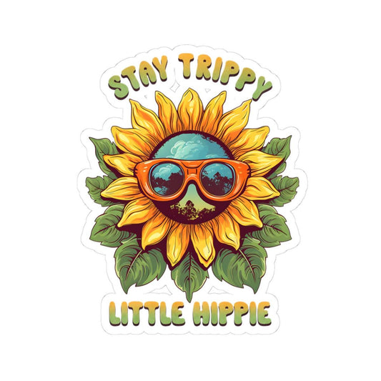 ColorFlow | Stay Trippy Sunflower Sunglasses Psychedelic Retro Hippie Art Vinyl Sticker
