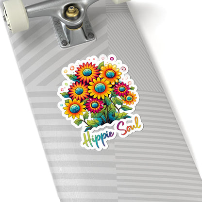 ColorFlow | Hippie Soul Groovy Floral Sunshine Psychedelic Flower Power Art Vinyl Sticker