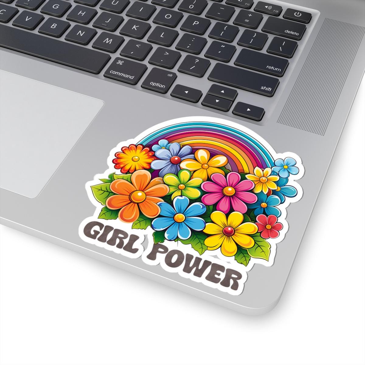 ColorFlow | Girl Power Rainbow Floral Feminist Retro Flower Power Art Vinyl Sticker