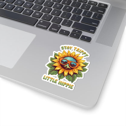 ColorFlow | Stay Trippy Sunflower Sunglasses Psychedelic Retro Hippie Art Vinyl Sticker