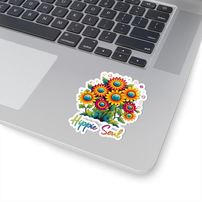 ColorFlow | Hippie Soul Groovy Floral Sunshine Psychedelic Flower Power Art Vinyl Sticker