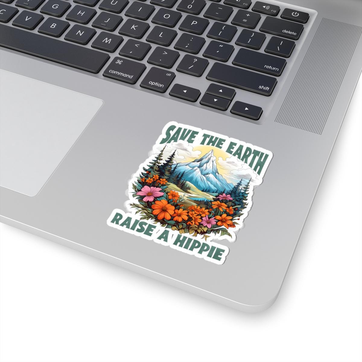 ColorFlow | Save the Earth Raise a Hippie Mountain Floral Nature Lover Art Vinyl Sticker