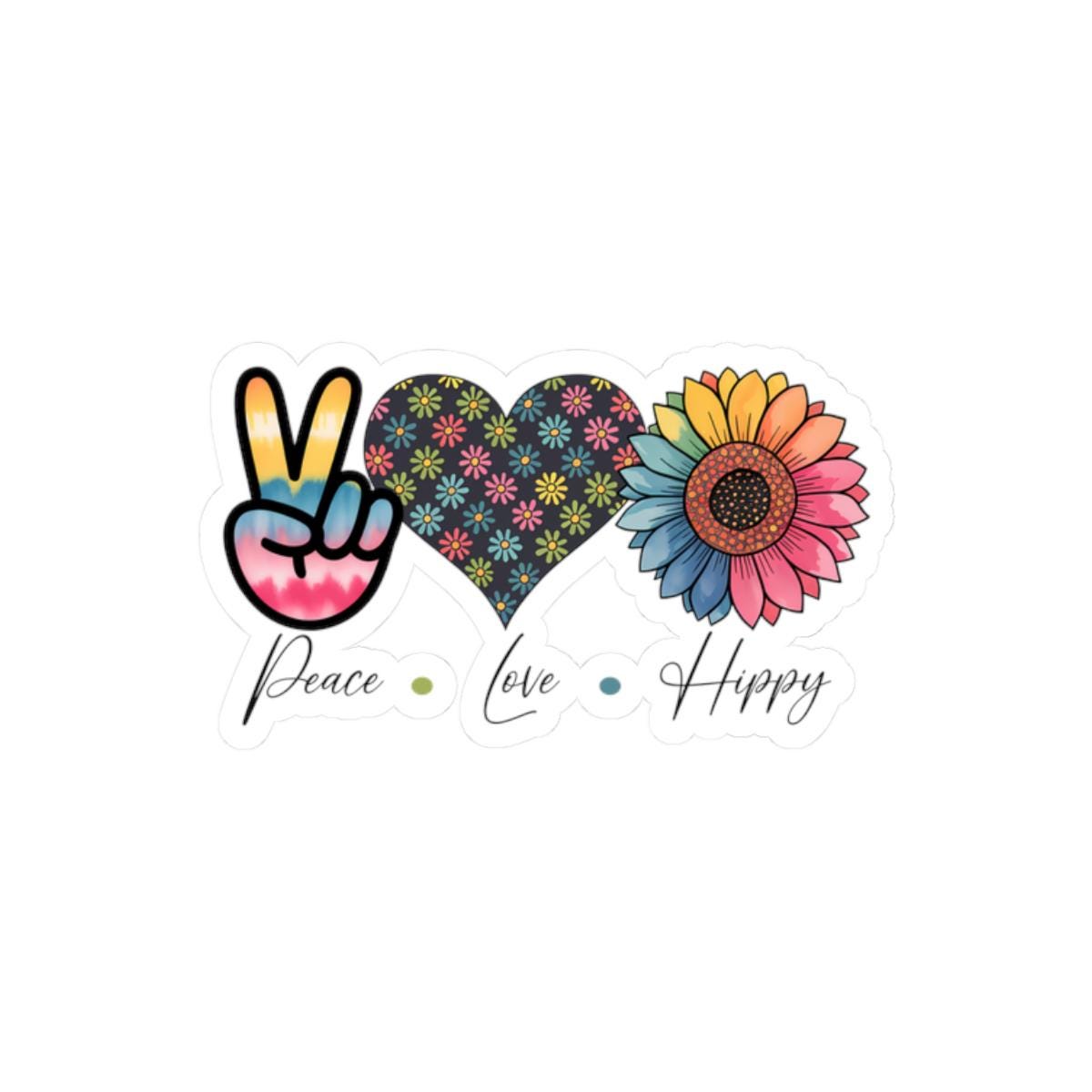 ColorFlow | Peace Love Floral Power Flower Child Boho Retro Art Vinyl Sticker