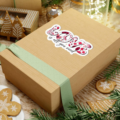 ColorFlow | Love Is All You Need Floral Peace Sign Romantic Retro Art Vinyl Sticker