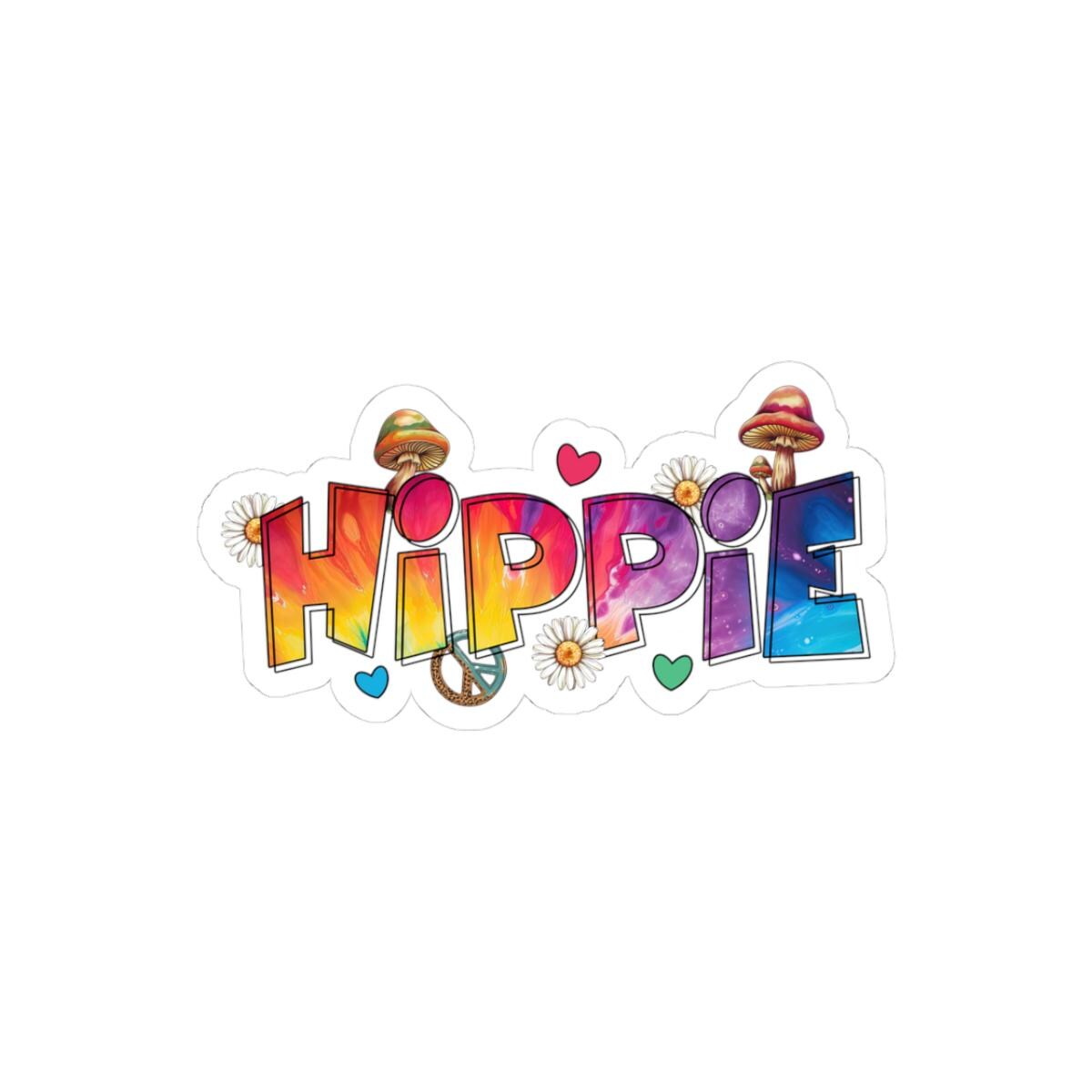 ColorFlow | Hippie Typography Rainbow Peace Floral Psychedelic Retro Art Vinyl Sticker