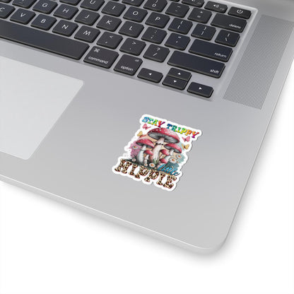 ColorFlow | Stay Trippy Little Hippie Psychedelic Mushroom Butterfly Retro Art Vinyl Sticker