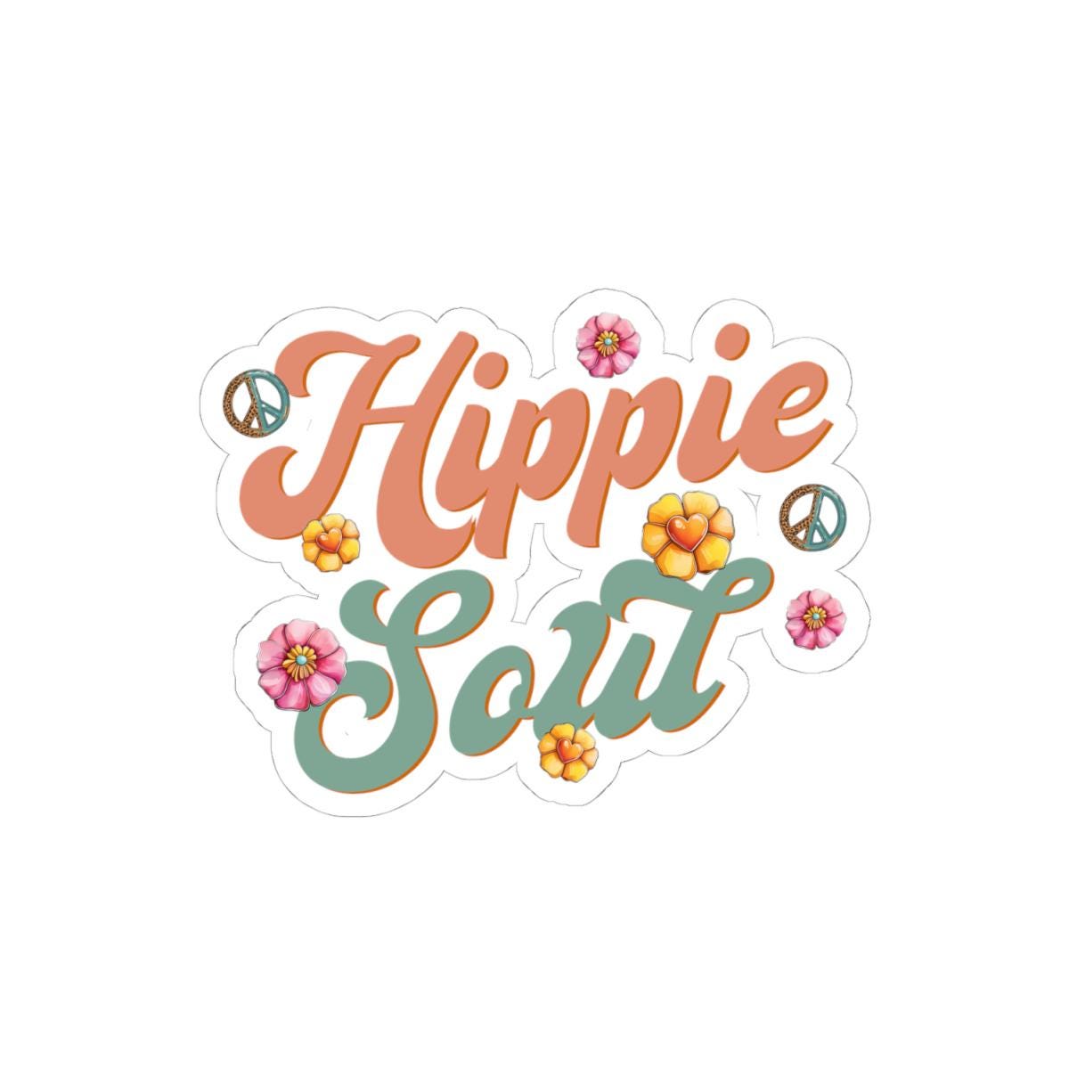 ColorFlow | Hippie Soul Script Typography Retro Peace Flower Power Art Vinyl Sticker