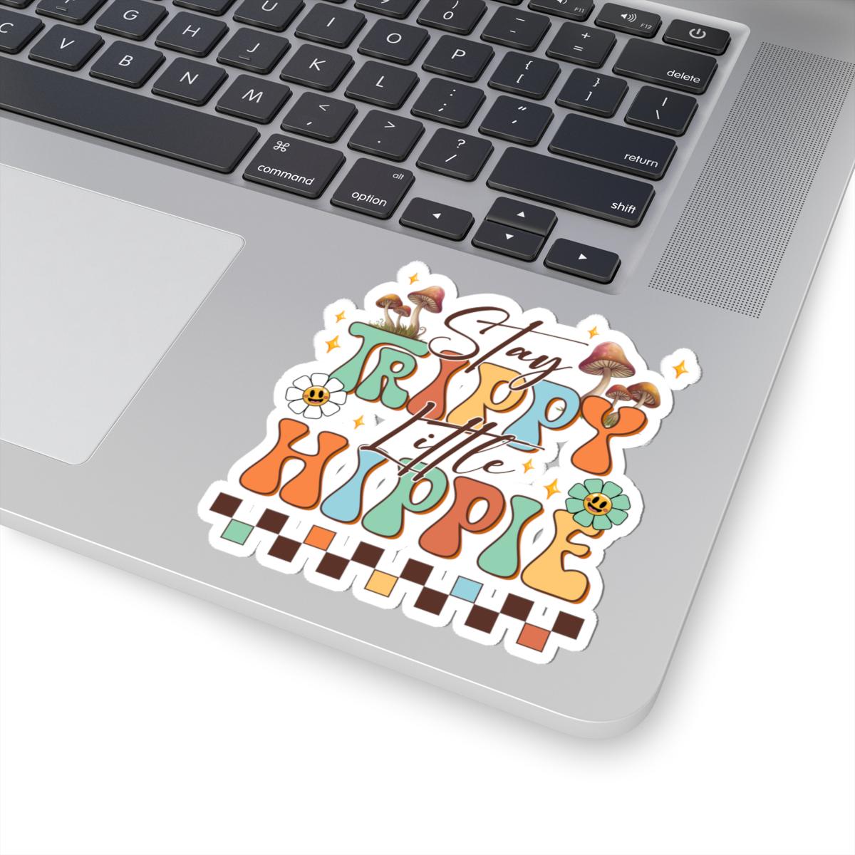 ColorFlow | Stay Trippy Little Hippie Retro Mushroom Psychedelic Sunshine Art Vinyl Sticker