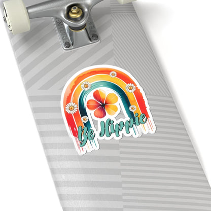 ColorFlow | Be Hippie Retro Rainbow Daisy Flower Power Groovy Art Vinyl Sticker