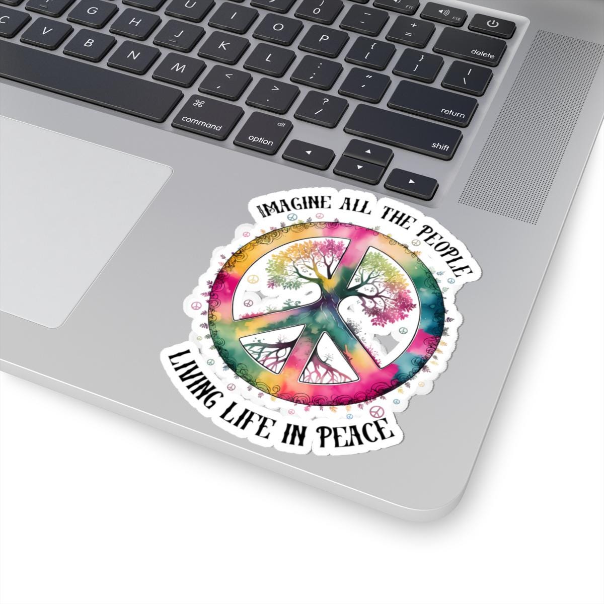 ColorFlow | Peace Tree Rainbow Tie Dye Floral Hippie Symbol Art Vinyl Sticker