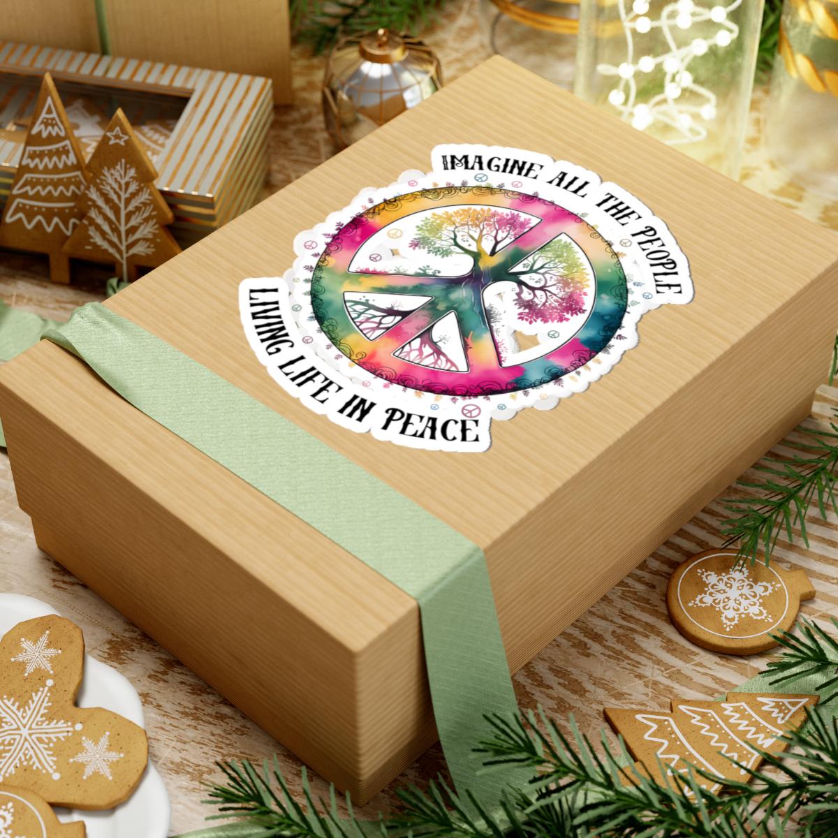 ColorFlow | Peace Tree Rainbow Tie Dye Floral Hippie Symbol Art Vinyl Sticker