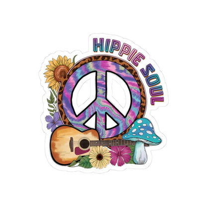 ColorFlow | Hippie Soul Tie Dye Peace Sign Guitar Floral Boho Art Vinyl Sticker