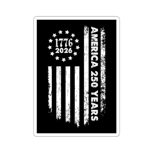 ColorFlow | America 250 Years Vintage Flag Vinyl Sticker | Distressed Patriotic Independence Tribute Design