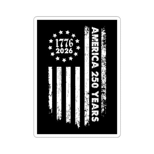 ColorFlow | America 250 Years Vintage Flag Vinyl Sticker | Distressed Patriotic Independence Tribute Design