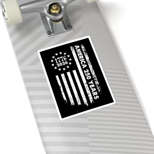 ColorFlow | America 250 Years Vintage Flag Vinyl Sticker | Distressed Patriotic Independence Tribute Design