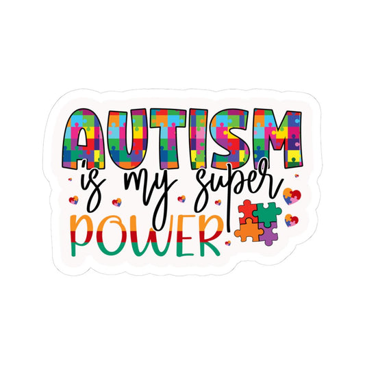 ColorFlow | Autism Is My Super Power Vinyl Sticker | Empowering Puzzle Theme Neurodiversity Design